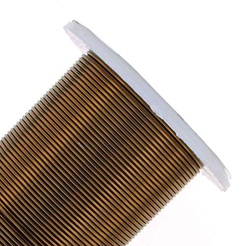 Image of The Beadsmith Wire Elements 20-Gauge Lacquered Tarnish-Resistant Copper Wire for Jewelry Making, 15 Yard, 13.72 Meter Spool (Antique Brass Color)