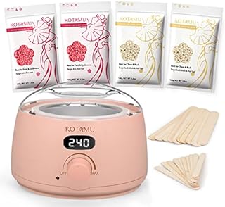 KOTAMU Digital Wax Warmer Kit for Hair Removal, At Home Waxing Kit for Women Sensitive Skin Brazilian Facial Hair Body with 4 Formulas Hard Wax Beads Target Different Type of Hair