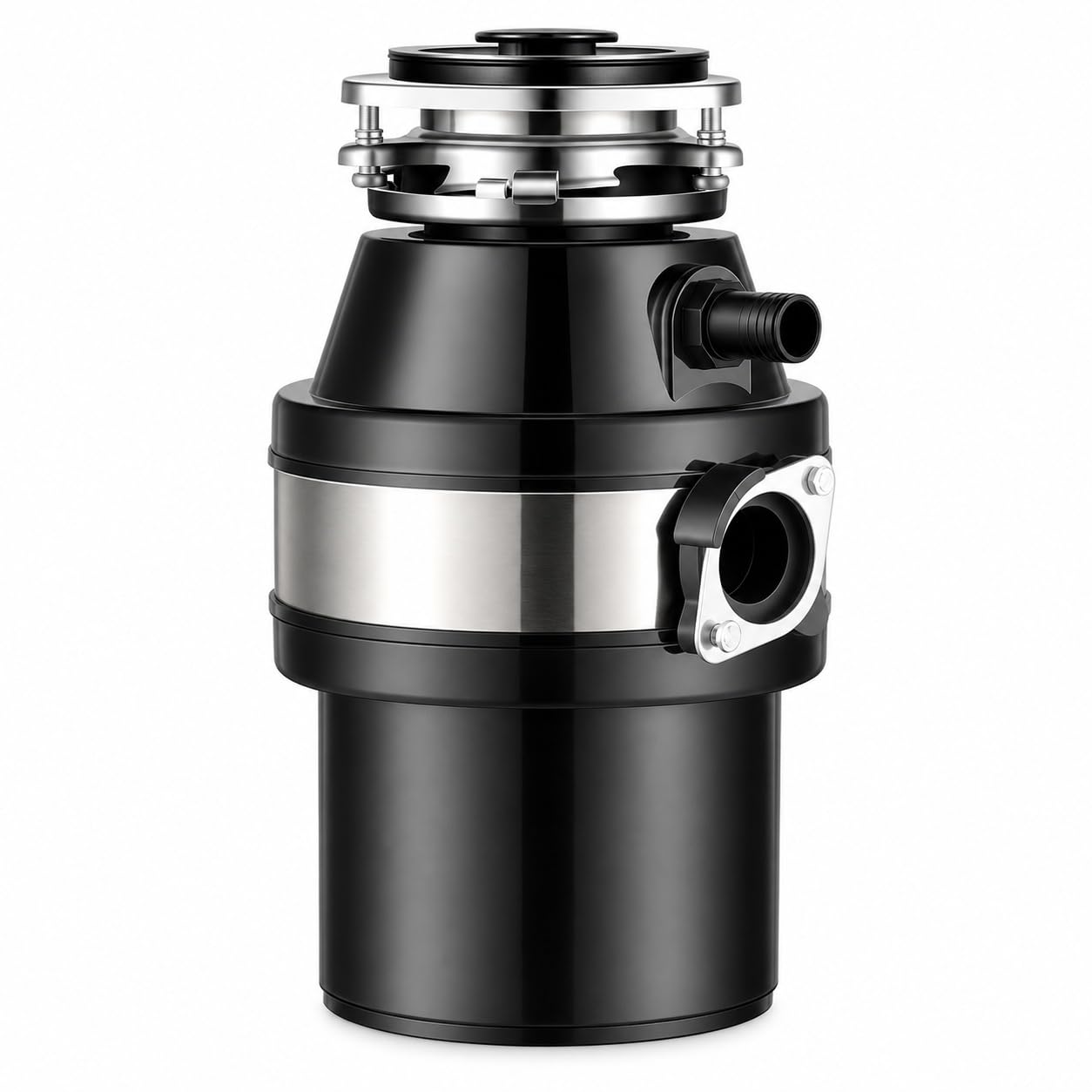 Triturador de Residuos de Alimentos de 1,2 L con Interruptor de Aire, Unidad de Eliminación de Basura for Fregadero de Cocina con Protección Contra Sobrecarga(Black)