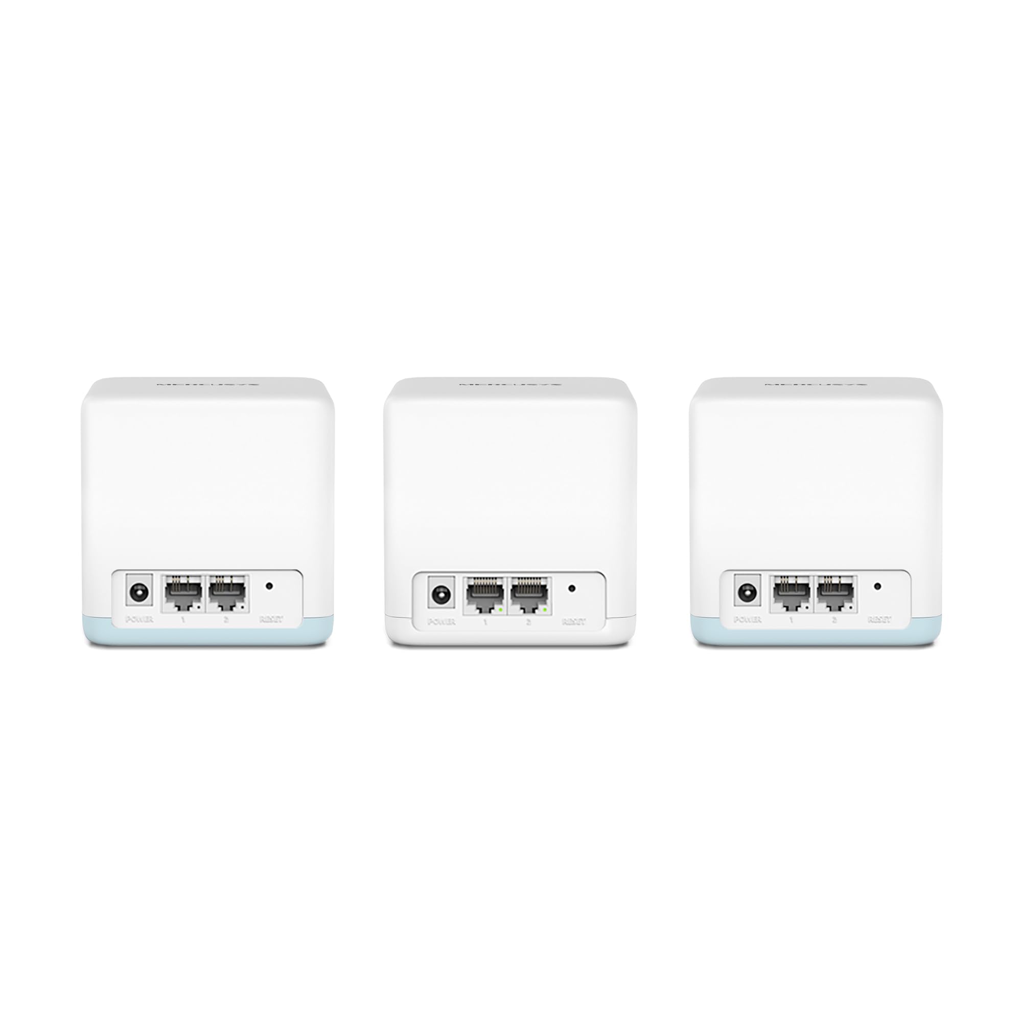 MERCUSYS Halo H1200G (3‑Pack) - WiFi Mesh AC1200 Gigabit Dual Band, Cobertura hasta 320 m², Roaming Inteligente, 1.2 Gbps, 6 Puertos Gigabit, Control por App