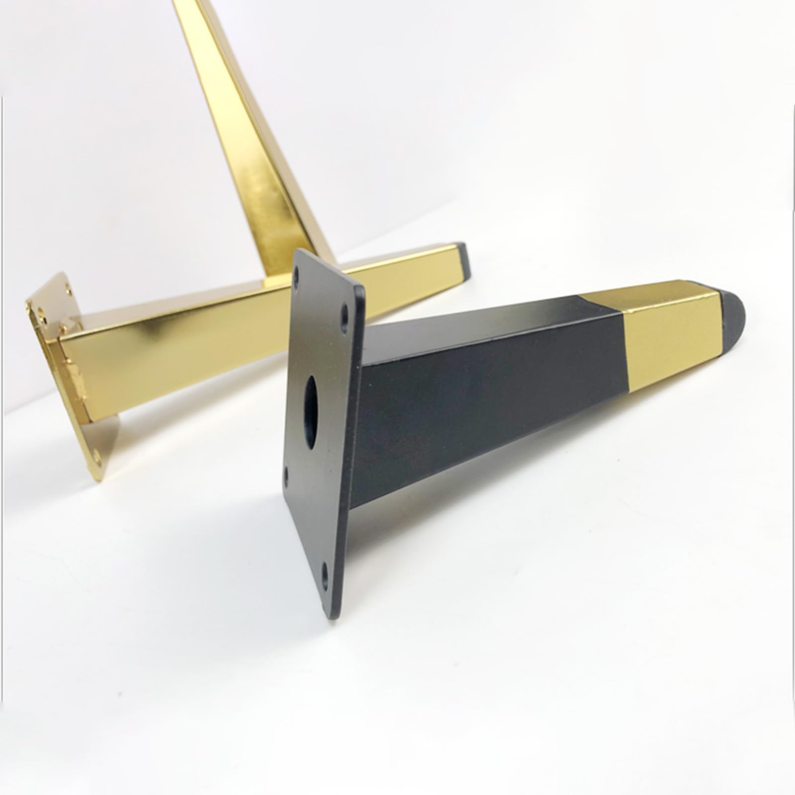 Generico Gambe per Mobili Nero Oro 4 Pezzi Supporto Piedini per Tavolo Nero Oro Vernice Spray in Ferro Piedini per Divano Altezza: 13-20 cm Piedini per Mobile 20 cm/7,9"