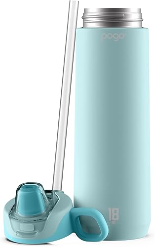 Miniatura 3 de Pogo Botella de agua de acero inoxidable activa con tapa a prueba de fugas y bucle de silicona