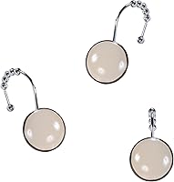 Vista 52 de Seville Farmhouse - Cortina de ducha moderna con estampado de rayas de poliéster, color amarillo, impermeable, cortina de baño, pequeña, 54 pulgadas