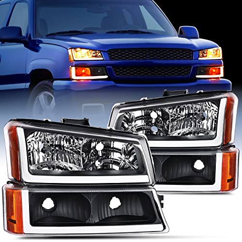 Image of Nilight Headlights Assembly LED DRL for Chevy Silverado Avalanche