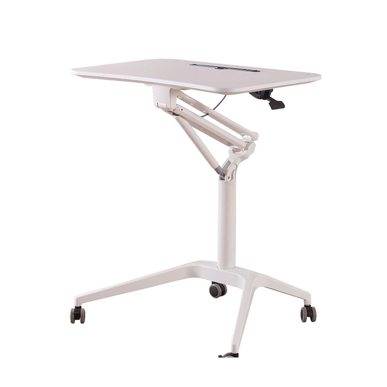 Scrivania Mobile in Piedi, scrivania con rotelle pneumatica Regolabile in Altezza, podio Mobile con Rialzo per Carrello per Ufficio Domestico e Scuola