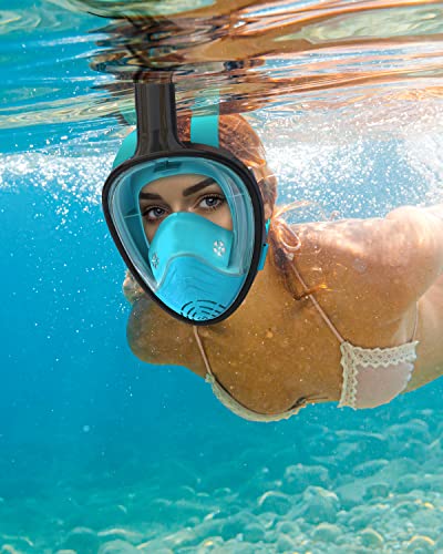 image for QingSong Full Face Snorkel Mask for Adults, Snorkeling Gear with Camer