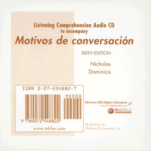 Listening Comprehension Audio CD to accompany Motivos de conversación Nicholas, Robert L. and Dominicis, María