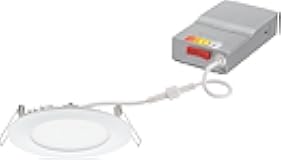 Juno LED Recessed Lights 4 Inch Round Wafer Downlight, 5-in-1 Switchable White Color Temperature, 120 Volts, 4-Inch Ultra-Thin Flat Trim, Matte White (WF4 SWW5 90CRI MW M6)