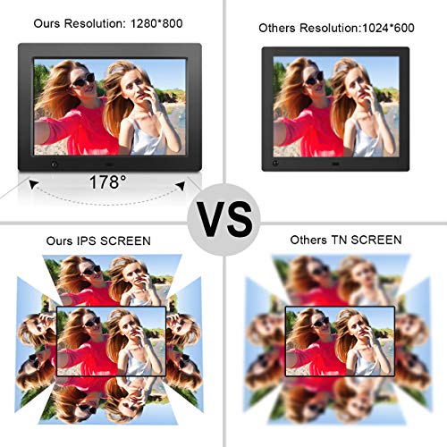 Digital Picture Frame 10.1 inch - Slideshow Electronic Photo Display with Motion Sensor and Auto-Rotation/180°HD IPS/Background Music/Calendar/Remote Control by FLYAMAPIRIT - Thumbnail 2