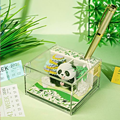 Calendrier annuel 2026 papier 3D sculpture bloc-notes design panda - 3