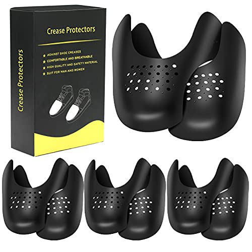 4 Pairs Shoe Crease Protectors for Air Force Shoes, Anti-Wrinkle Shoe Crease Guard for Sneaker and Casual Shoes, Anti Crease Shoe Protectors for Men's 7-12/ Women's 5-8ï¼ˆBlackï¼‰