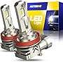 AUTOONE H11 LED Headlight Bulbs 6000K White, 14000LM 300% Brighter H11 LED Bulb for Low Beam High Beam, Non-Polarity Mini Size Wireless Plug and Play H8 H9 LED Headlight Bulb, Pack of 2