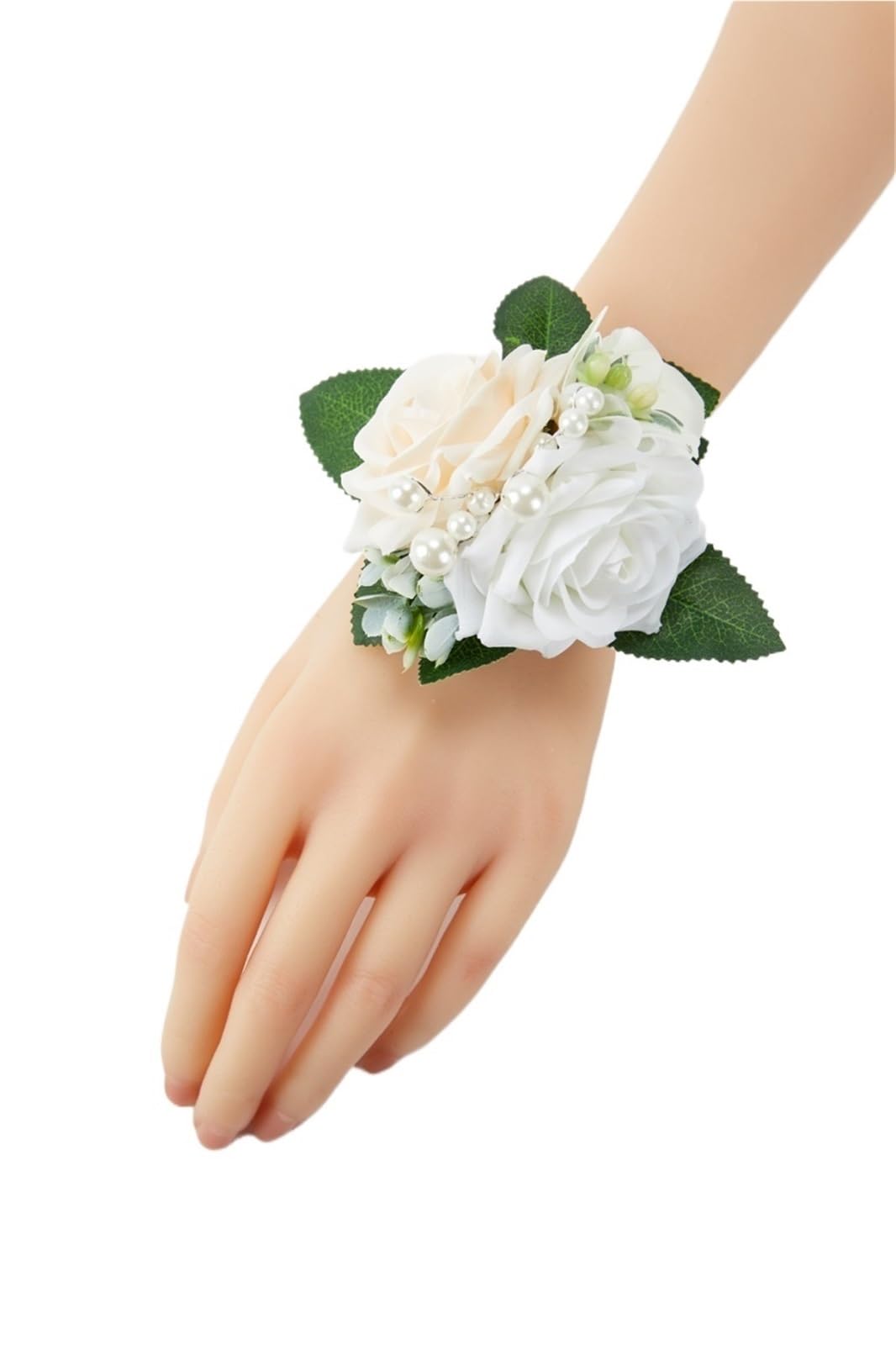 EEfpxwtz Prom corsage wrist flower， WristCorsageBrsmaidSistersArtificiFlowersSilkRoseWedDancePartyDecorMulti2Pcs(Z)