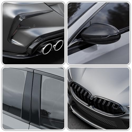 Image of Lypumso 6D High Gloss Carbon Fiber Vinyl Wrap Tape, Chrome Delete Tape for Cars Motorcycle Detailing DIY Car Door Edge Guard Decals Blackout Tape Roll (6D Black, 1in x 30ft)