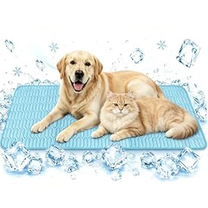 HUXINUP Kühlmatte für Hunde | 70x50cm Selbst Kühlende Hundematte Sommer, Waschbar Kühlkissen Hundematten, Selbst Kühlende Matte für Hunde Katzen, Zuhause Unterwegs oder im Auto
