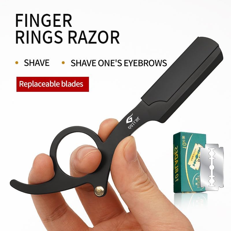 Image of Manual Shaving Barber Razor Straight Professional Hairdresser Trimming Beard Reusable Razor for Men Shaving for Face