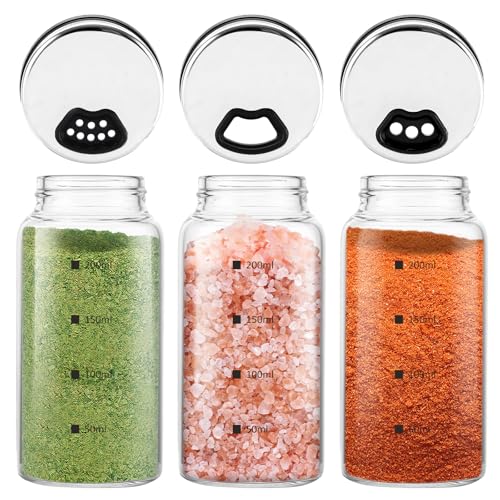 GBACHOOSSE 3 Stück Gewürzgläser Salz- & Pfefferstreuer