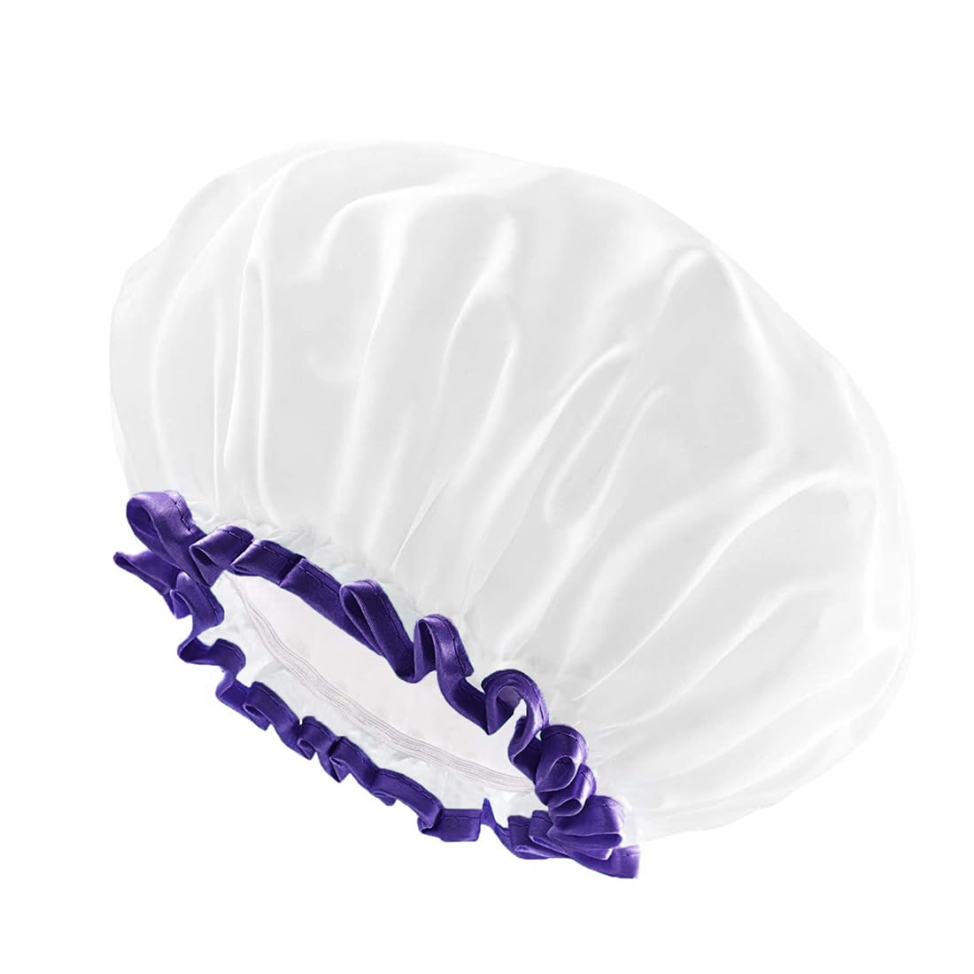 NTRUXZP 1 Unidad Gorro De Ducha Grande Blanco Para Mujer Con Cabello Largo, Doble Capa Impermeable, Reutilizable, Lavable, Lindo Y SúPer Suave