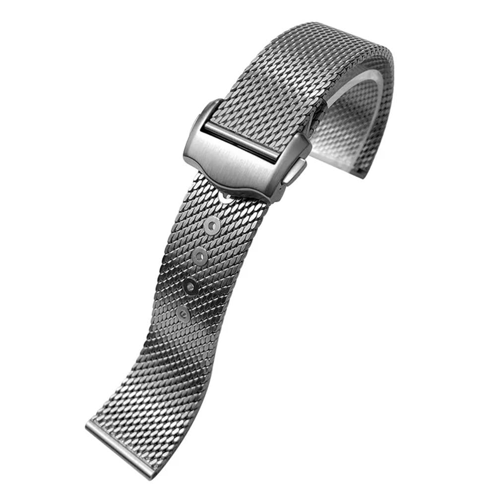 Bracelet montre 20mm acier titane maillage milanais argenté pour Omega Seamaster Diver 007