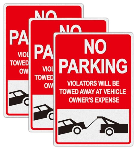 No Parking Signs Will Be Towed 3 Pack No Parking Sign Vinyl Sticker