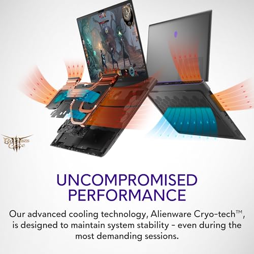 Image of Alienware M18 Gaming Laptop - 18-inch QHD+ 165Hz 3ms Display, Intel Core i7-14700HX, 16GB DDR5 RAM, 1TB SSD, NVIDIA GeForce RTX 4070 8GB GDDR6, Windows 11 Home, Onsite Service - Dark Metallic Moon