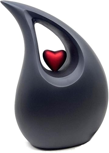 Miniatura 134 de Urna de corazón de lágrima dorada blanca para cenizas humanas Urnas de cremación para cenizas adultas Urna de ceniza funeraria para hombres