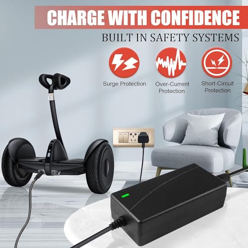 E Scooter Ladegerät,Hoverboard Ladekabel,42V 2A E Scooter Ladekabel,Akku Ladegerät für Elektro ScooterElektroroller Batterieladegerät