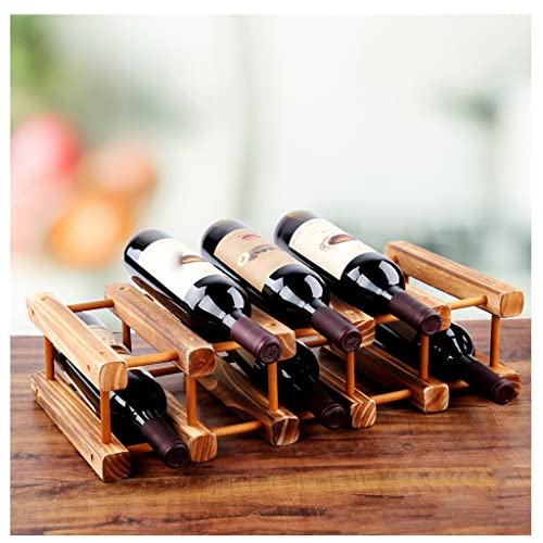 Soporte para botellas de vino de bambú natural miniatura 1