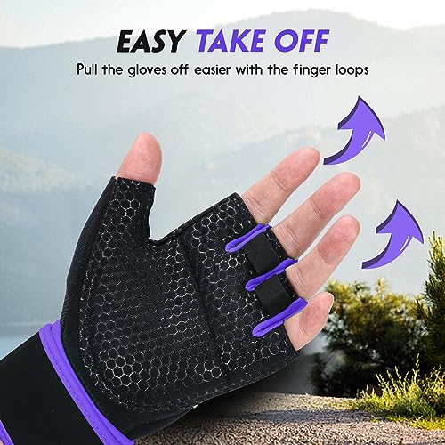 Image of Workout Gloves Gym Gloves Weight Lifting Gloves for Men Women with Full Palm Pad,Strong Wrist Wraps Support,Enhanced Grip,for Fitness,Training,Weightlifting,Exercise