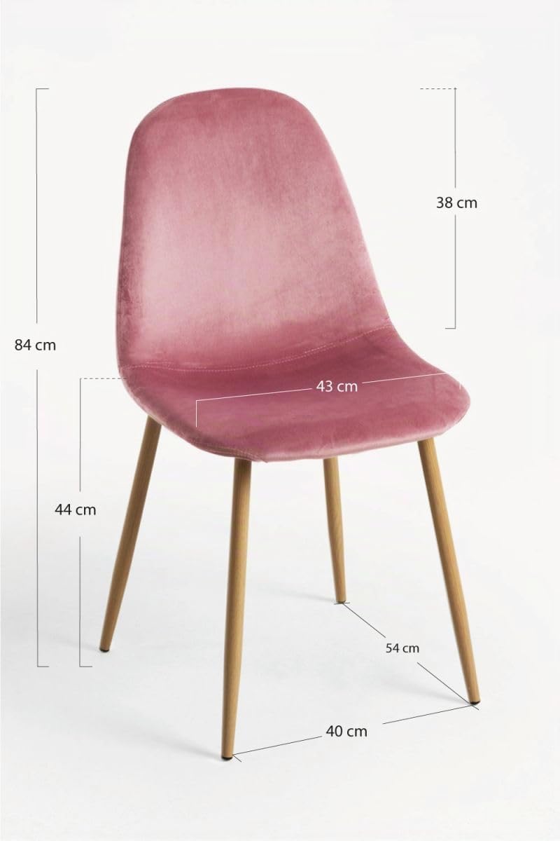 Regalos Miguel - Sillas Comedor - Silla Teok Terciopelo - Rosa