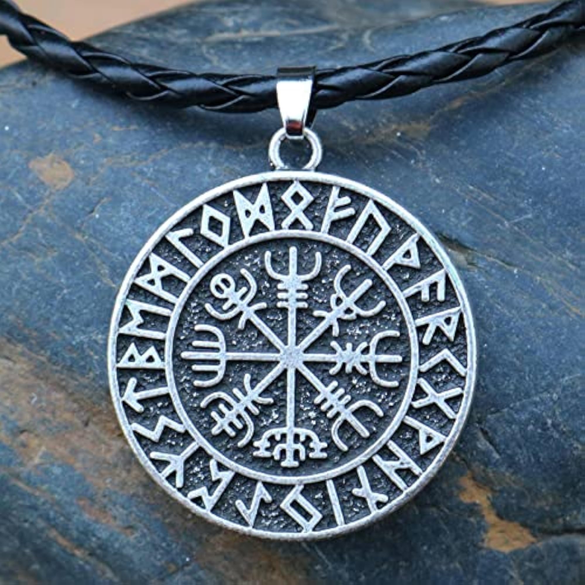 Men's Nordic Viking Shield Pendant Necklace