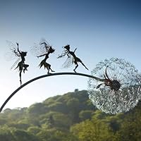 jiejack Feen Und Löwenzahn Tanzt Zusammen Gartenstecker, magische Fee, Draht-Statue, Gartendekoration, Gartendeko Metall, Figur Feen Mythische Feengarten Elfen Figuren Garten (B)