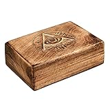 Wooden Jewelry Box Organizer | Small Wooden Travel Jewelry Box for Girls | Wood Engraved Mutipurpose...