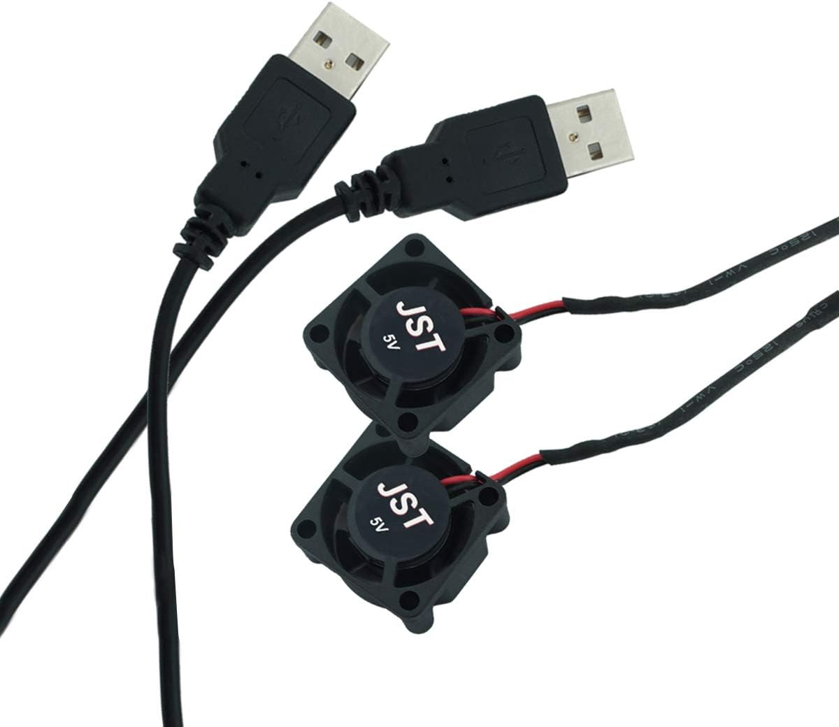 DEVMO 2pcs USB 5V DC Fan 2510 Small 2 pin Cooling Cooler Computer 25mm X 10mm (25x25x10)