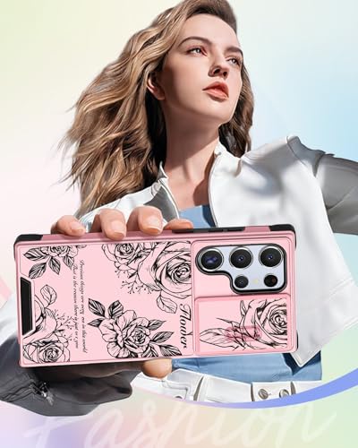 Buleens for Samsung Galaxy S22 Ultra Case 6.8 Inch - with Ring Stand & Camera Cover Aesthetic Cute Designed Women Girls Girly Roses Flowers for Samsung S22 Ultra Case Compatible with Magsafe - image 6