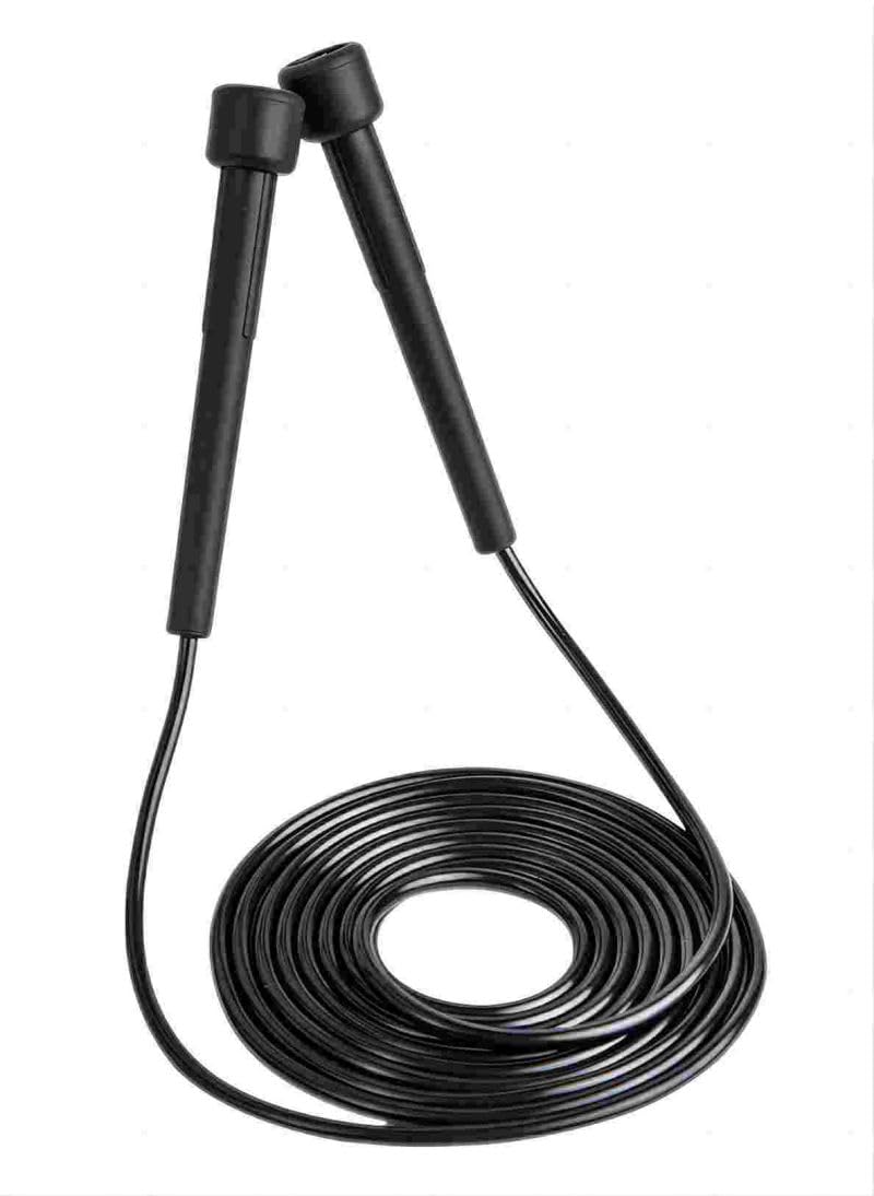 COOLBABY Black Plastic Jump Rope Fast Gymnastics Training Exercise Rope 2.8 Meters Adjustable Length