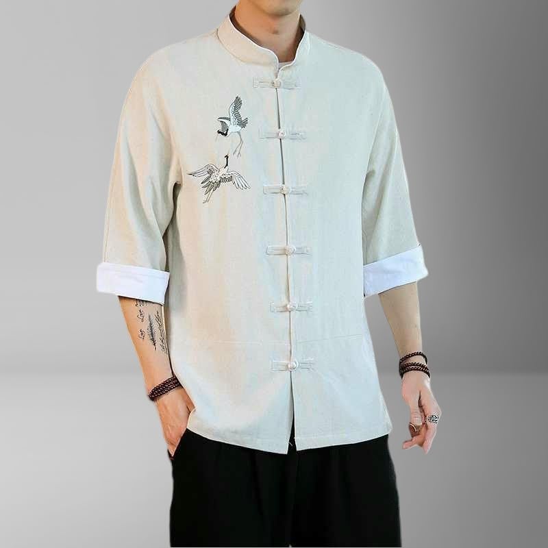 Style vintage Zen noir pour ce haut manches courtes homme taille S - 4