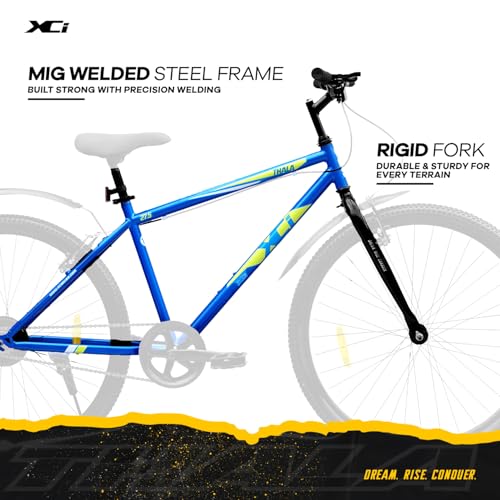 Image of XCi Thala Mountain Bicycle /Bike, 27.5-Inch Tires, Single Speed, Rigid Suspension, V-Brakes, Youth 12+ Years, 17-Inch Ultra Light Steel Frame, Blue Green