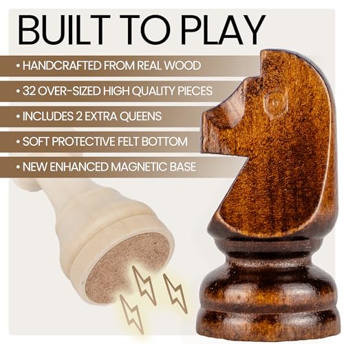 Set de Ajedrez de Madera Magnético Plegable 17" miniatura 5