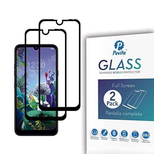 Pevita Protector de Pantalla para LG Q60 [2 Packs] Cristal Templado LG Q60. Dureza 9H, Sin Burbujas, Fácil Instalación.