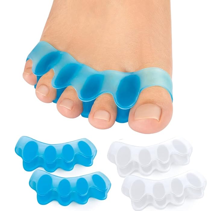 Buy Sumiwish Toe Separators, 4 Pair (Blue and Clear) Soft Gel Toe