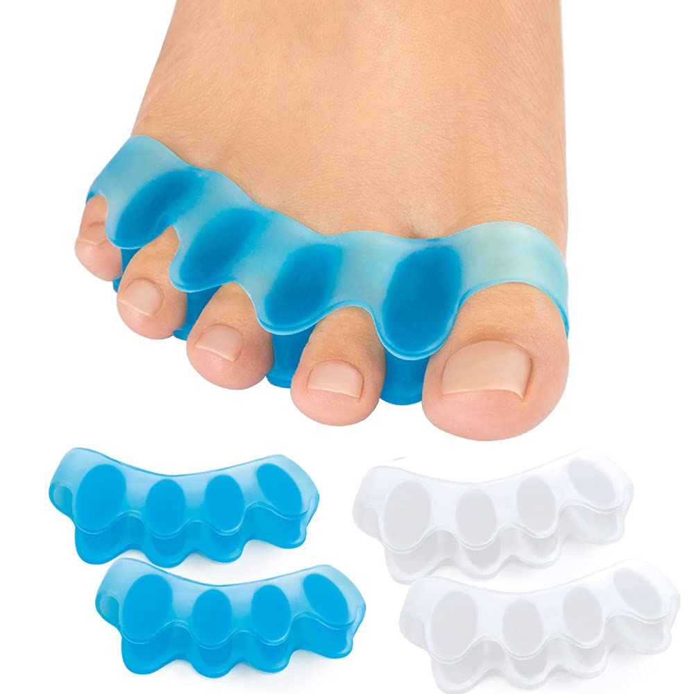 Buy Sumiwish Toe Separators, 4 Pair (Blue and Clear) Soft Gel Toe