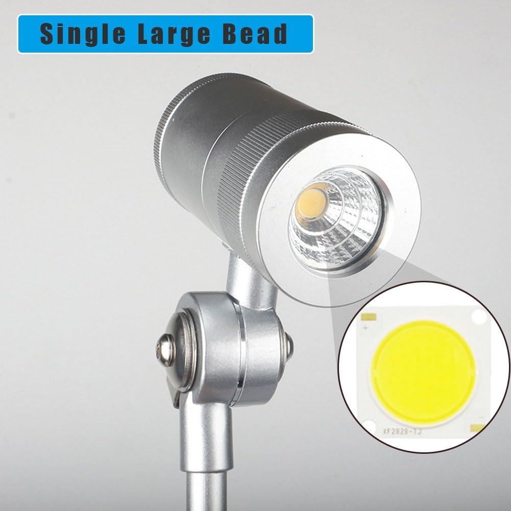 Aluminiowa lampa robocza LED z składanym ramieniem, lampa robocza do warsztatu, wodoszczelna lampa robocza IP67, regulowana do przemysłowych tokarek CNC