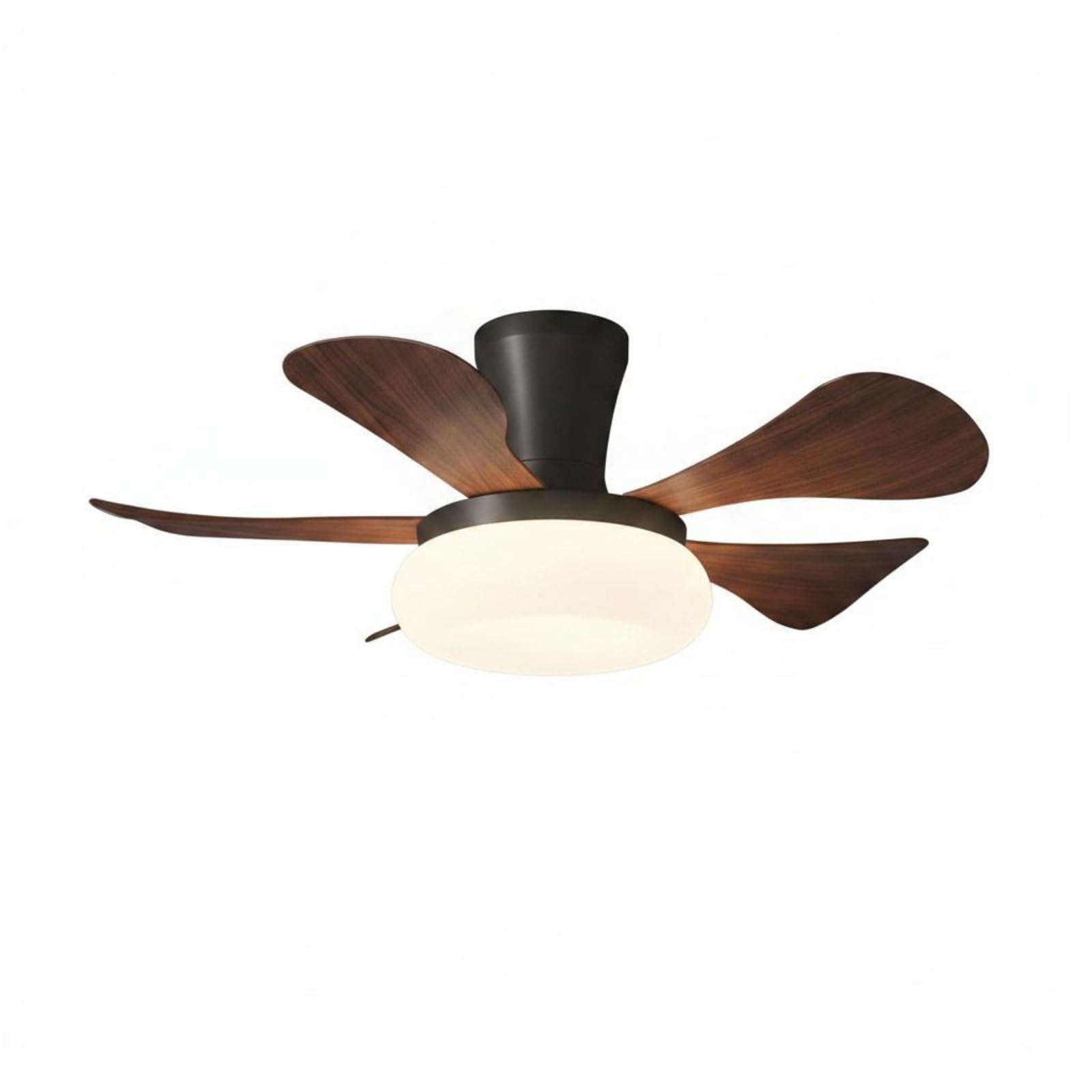 F Fityle Ventilador de Techo con Luz Lámpara Ventilador Plafón Iluminación LED Aletas Madera y Cuerpo de Hierro Dimmable para, 28 Pulgadas, Modelo 3001, Atenuación Continua, Control Remoto
