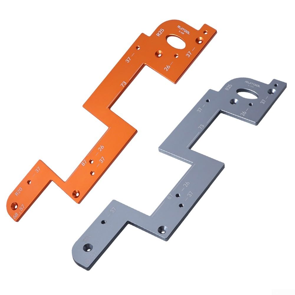 Gabarit de fente pour porte d'armoire pour ouvertures de rainure circulaire de qualité professionnelle (B)