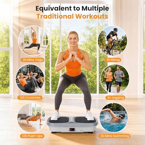 Image of NEWBULIG Vibration Plate, Whole Body Workout, Vibrating Platform with LED Touch Screen & Pull Ropes for Weight Loss & Muscle Toning