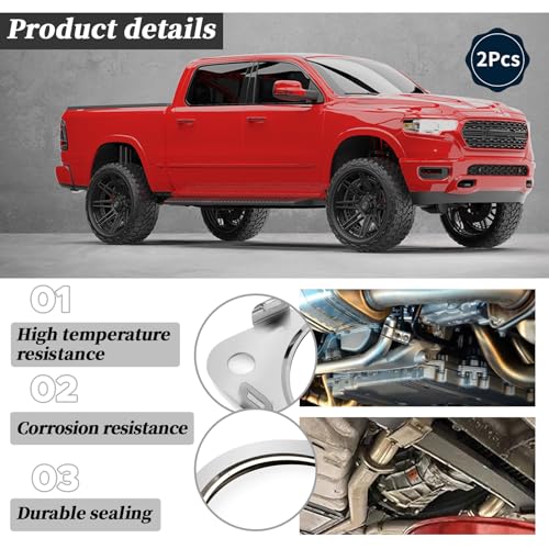 Image of 2Pcs 68505222AA Exhaust Pipe Gaskets Compatible with 2019 2020 2021 2022 Dodge RAM 1500 (2)