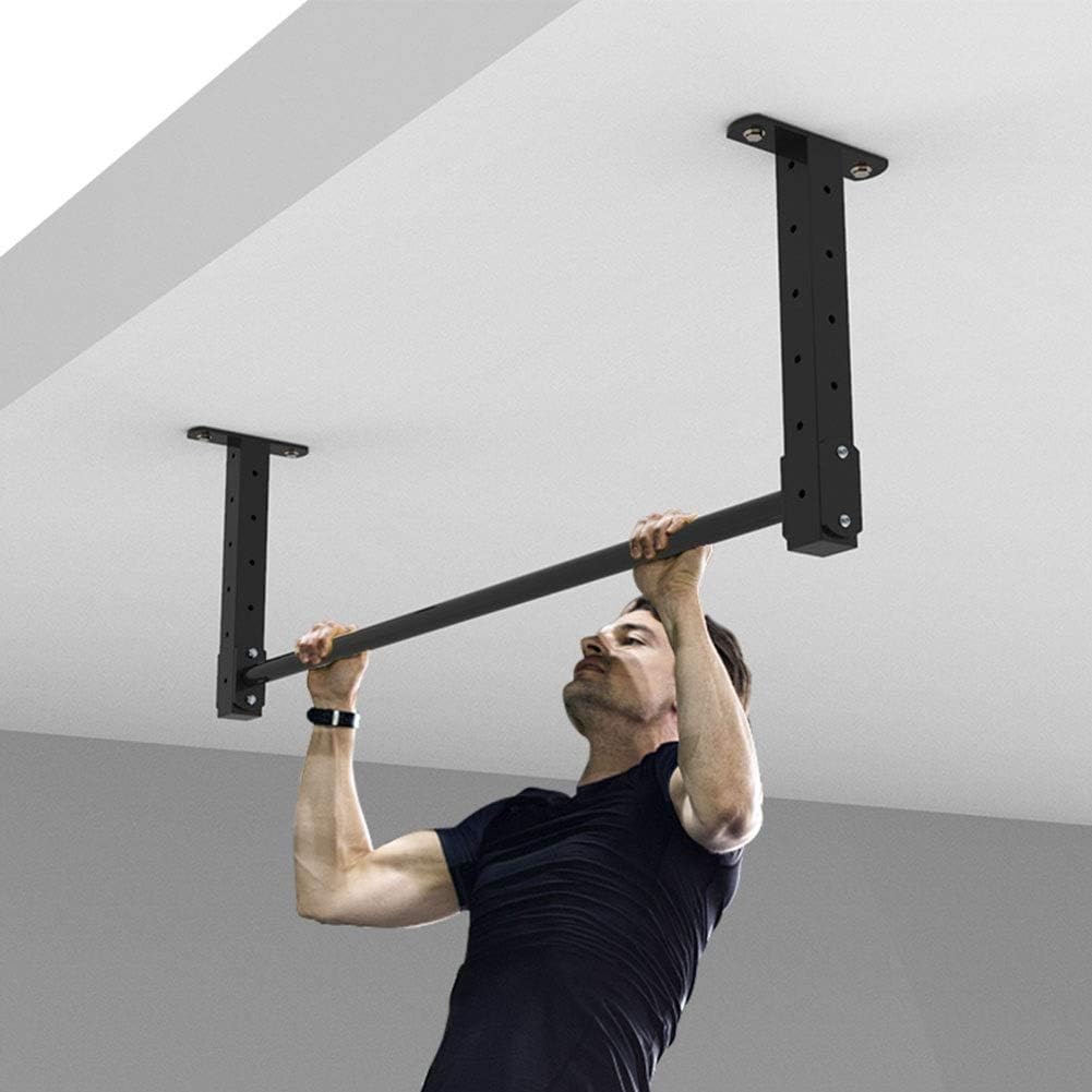Fitnessgeräte Klimmzugstangen Decke Haushalt Höhe Einstellbar Arm Kraft Übung(Black)