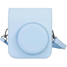 Protective Case Compatible with Fujifilm Instax Mini 12 Instant Film Camera with Accessory Pocket and Adjustable Strap Blue