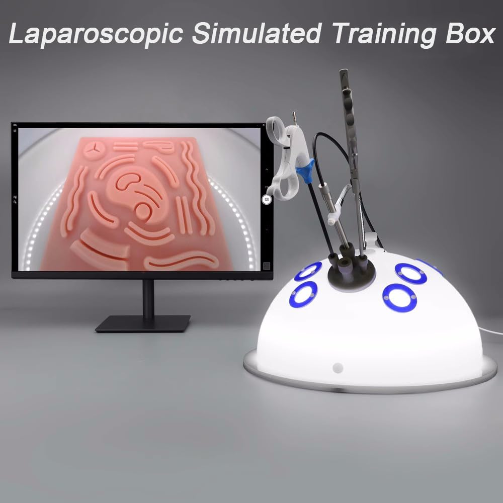 DRXRD Laparoscopia Kit Chirurgia Laparoscopico Simulatore Trainer con Luz & Cámara & 4 Strumenti di Formazione & 10 Moduli di Addestramento per l'insegnamento del Trainer Chirurgico 0°